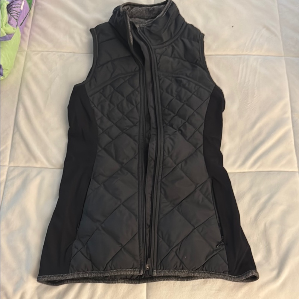 Lululemon Athletica Black Quilted Vest with High Collar